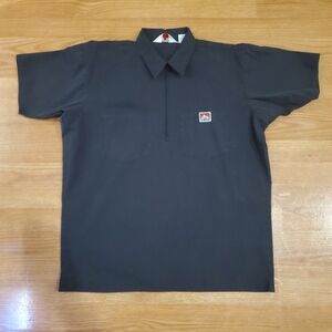 Ben Davis half zip short sleeve shirt L black